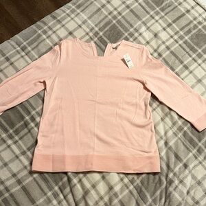 NWT Talbots Light Pink 100% Cotton Top